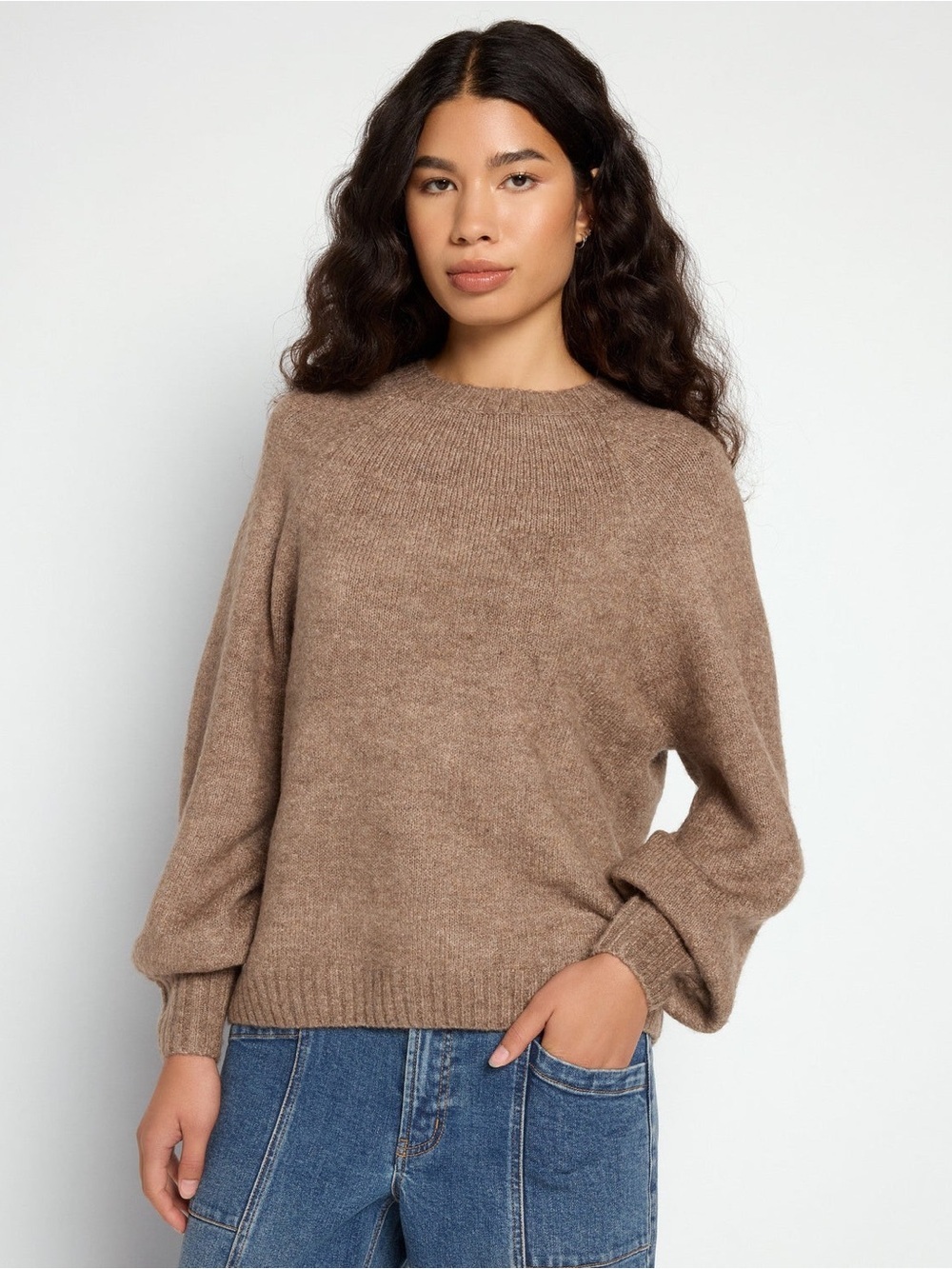 NWT 78&Sunny Balloon Sleeve Crewneck Sweater Size XL